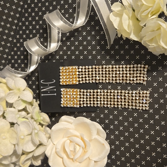 INC International Concepts Jewelry - INC Crystal Rhinestone Long Dangle Bling Earrings NWT
